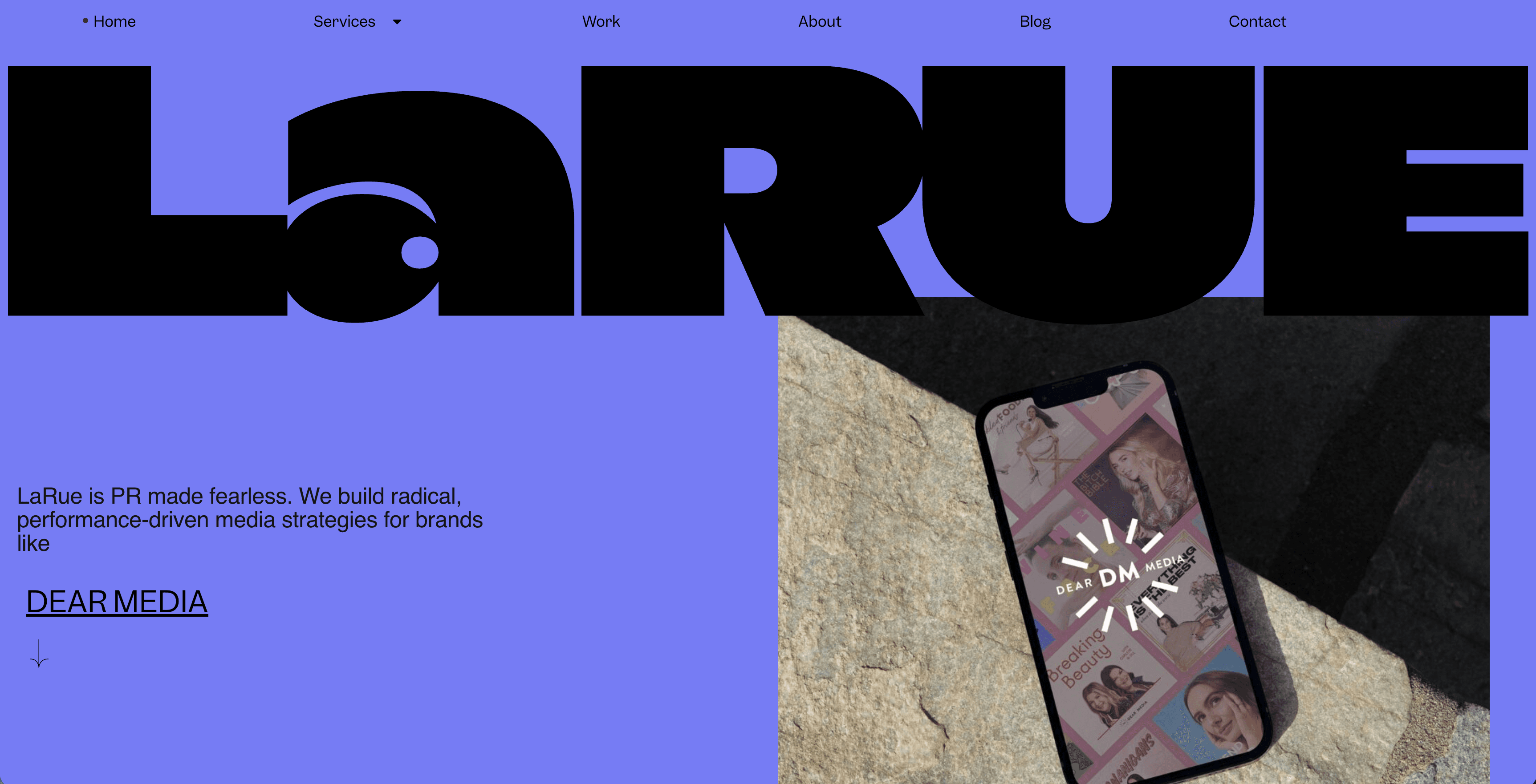 La Rue PR custom website redesign for public relations firm