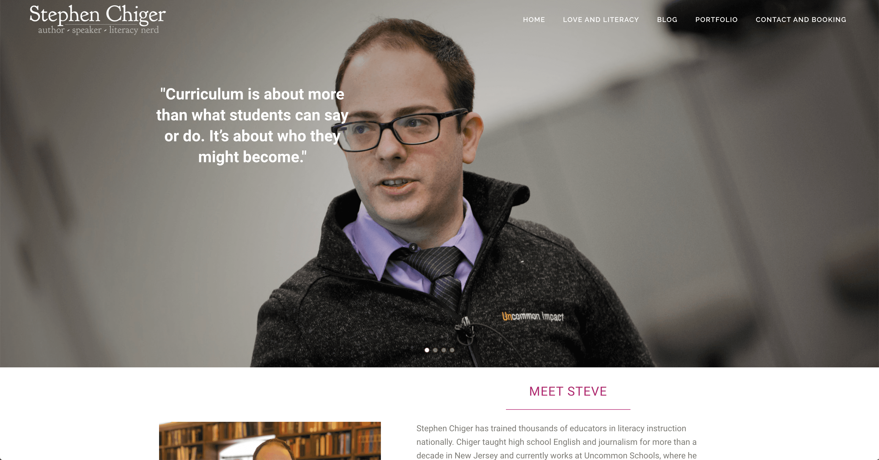 Steve Chiger website design and ongoing retainer project